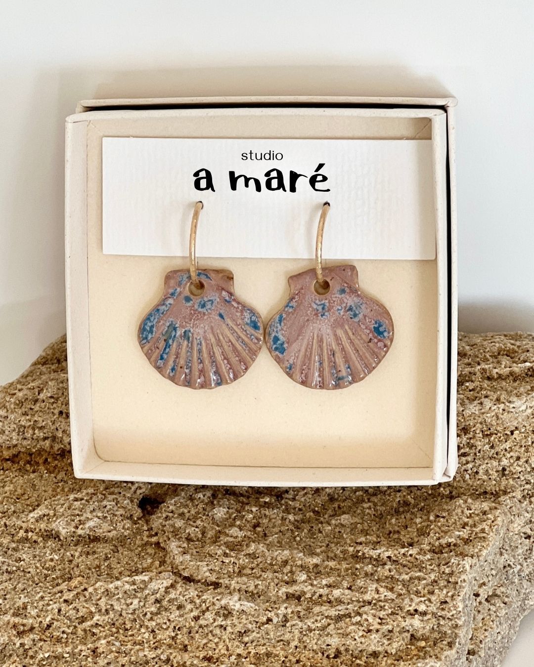 earrings ~ big shell