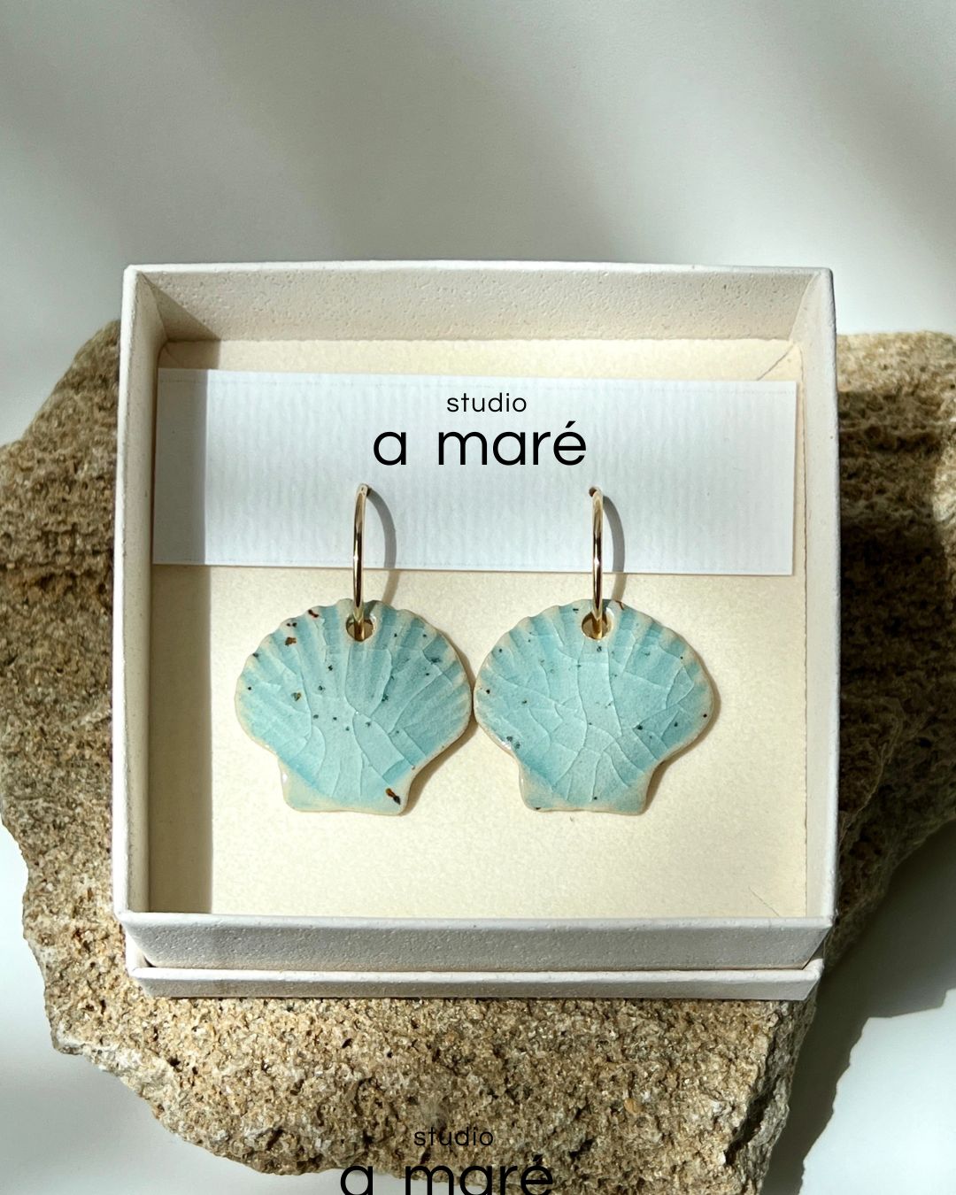 earrings ~ big shell