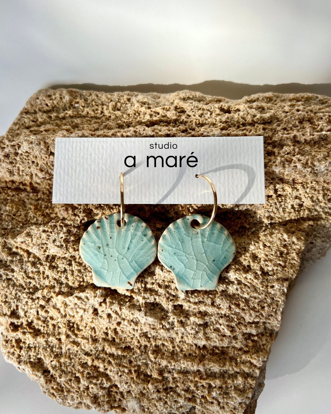 earrings ~ big shell