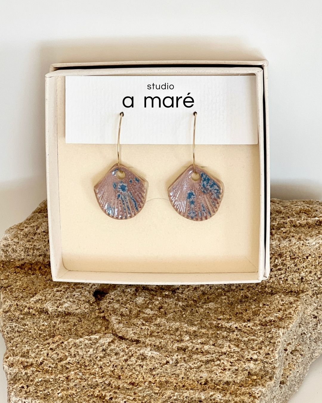 earrings ~ small shell