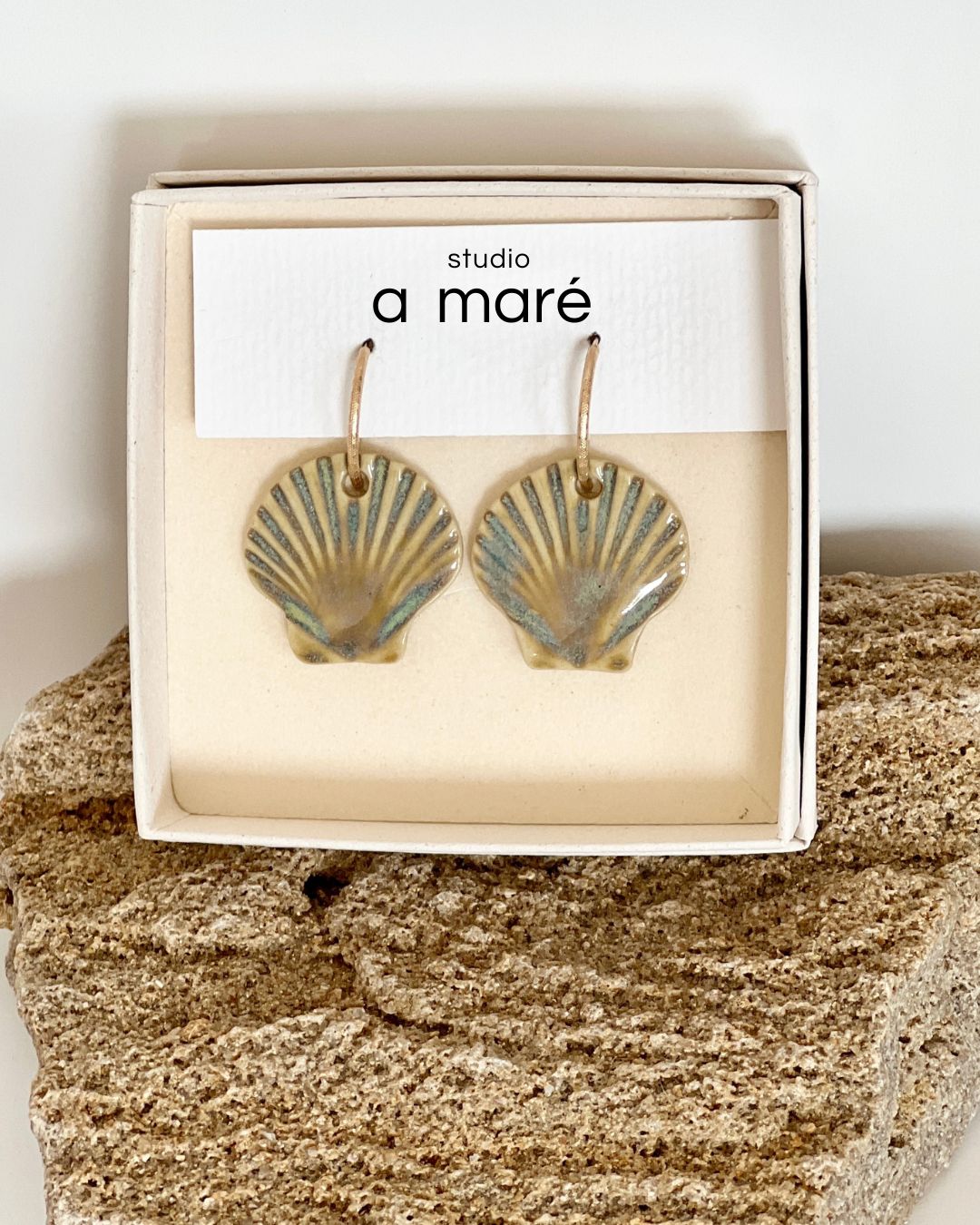 earrings ~ big shell
