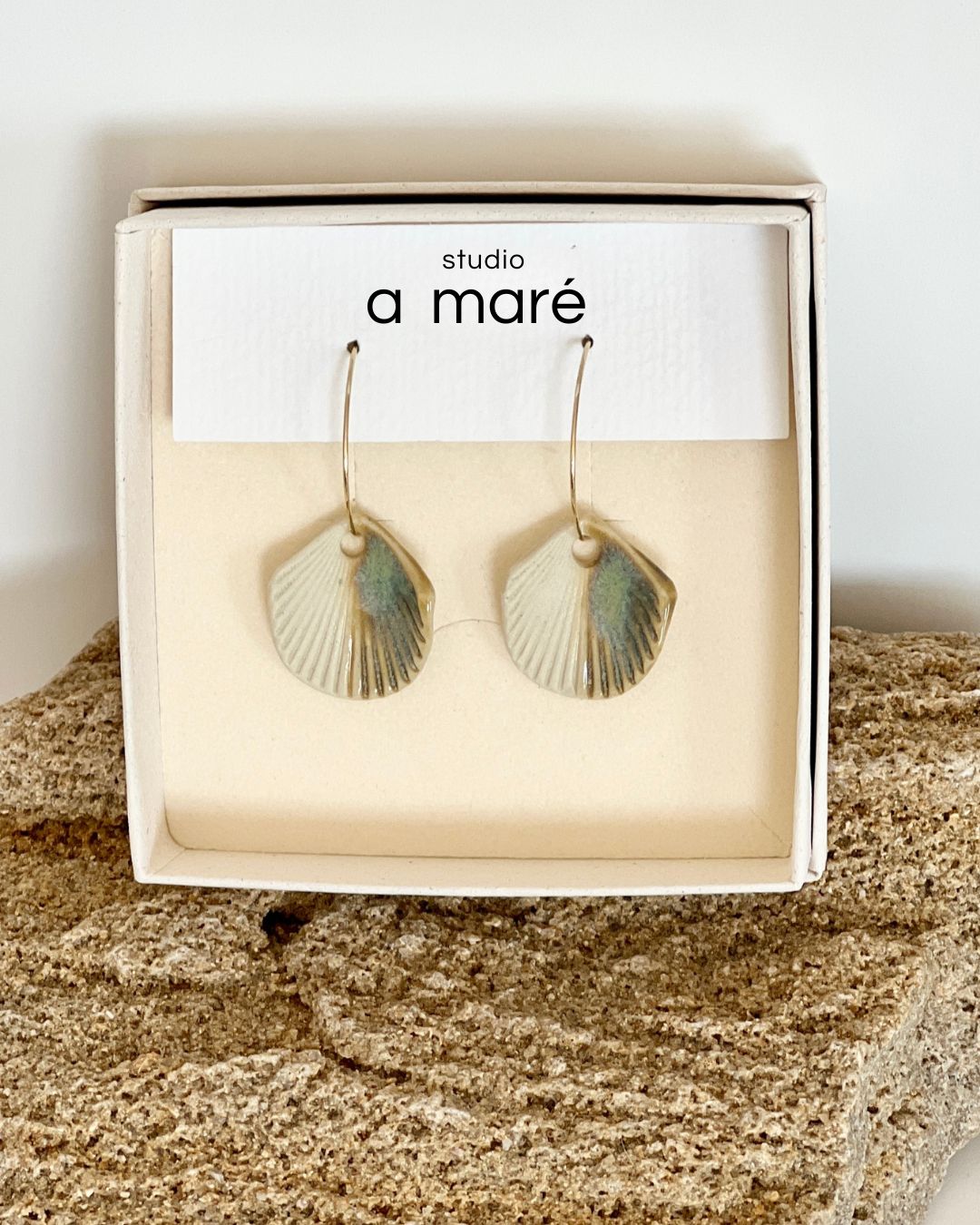 earrings ~ small shell
