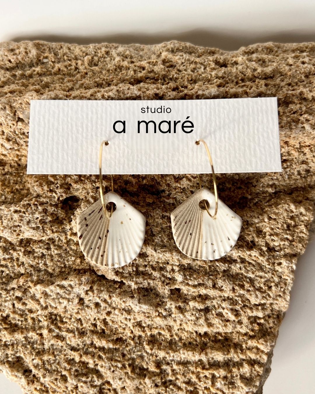 earrings ~ small shell