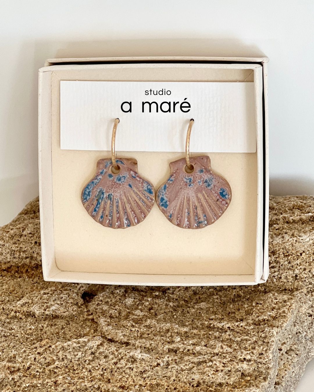earrings ~ big shell