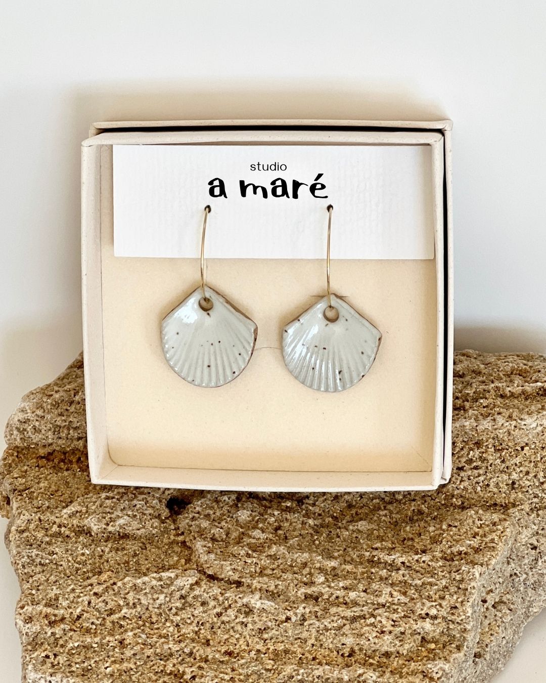 earrings ~ small shell