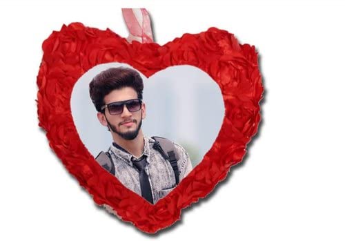 Red Rose Petal Heart Shape Personalized Cushion, Digital Printed Cushion, Sublimation Printing Cushion, Personalized Photo Pillow