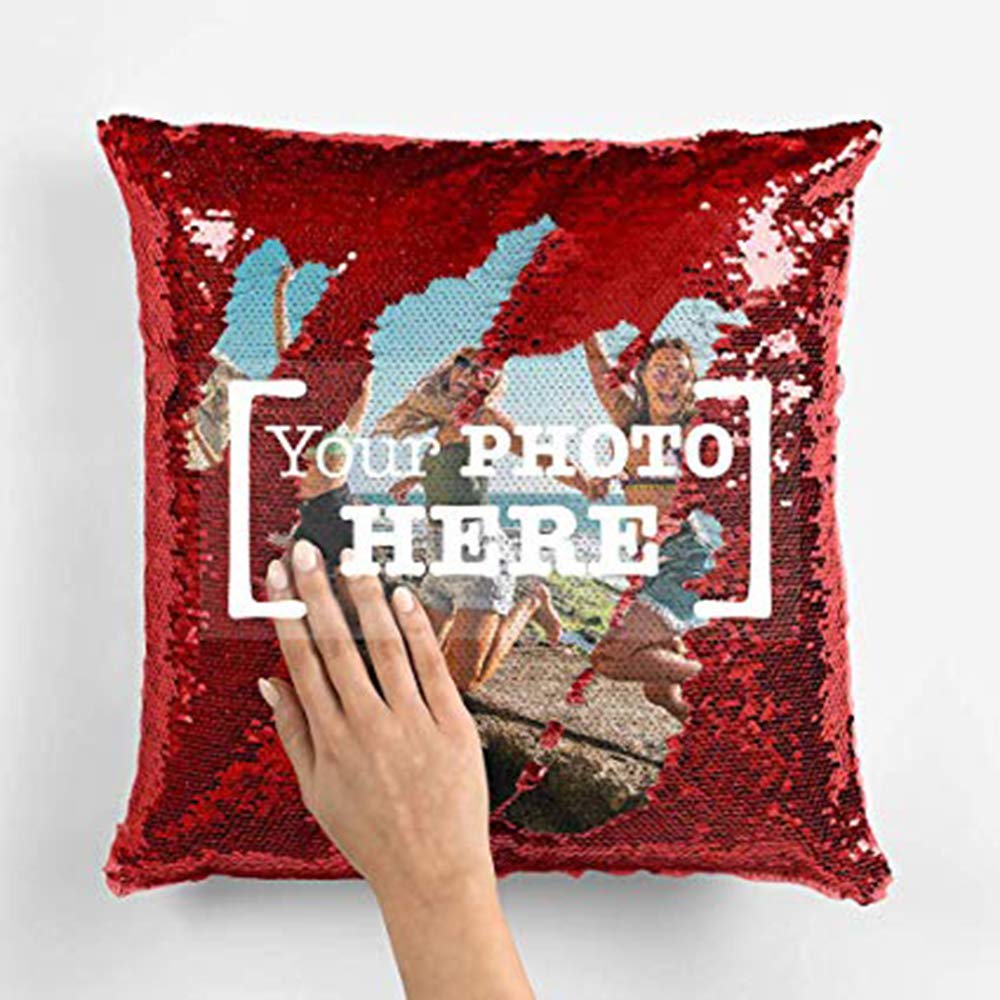 Photo Magic Pillow/Red Magic Photo Cushion/Pillow | with 1 Photo Size (16x16 Inches)