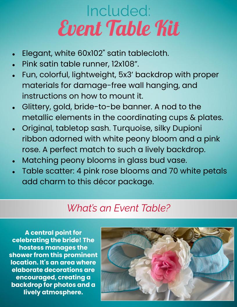 Everlasting Love, Complete Bridal Shower Kit. Fun & colorful!