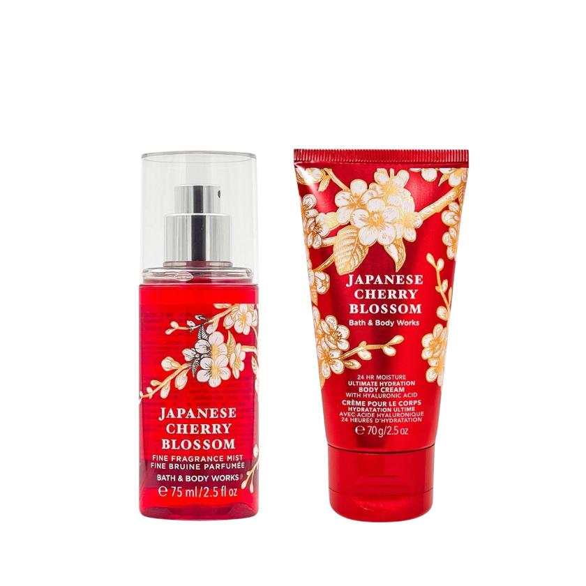 BATH & BODY WORKS SET MINI JAPANESE CHERRY BLOSSOM 