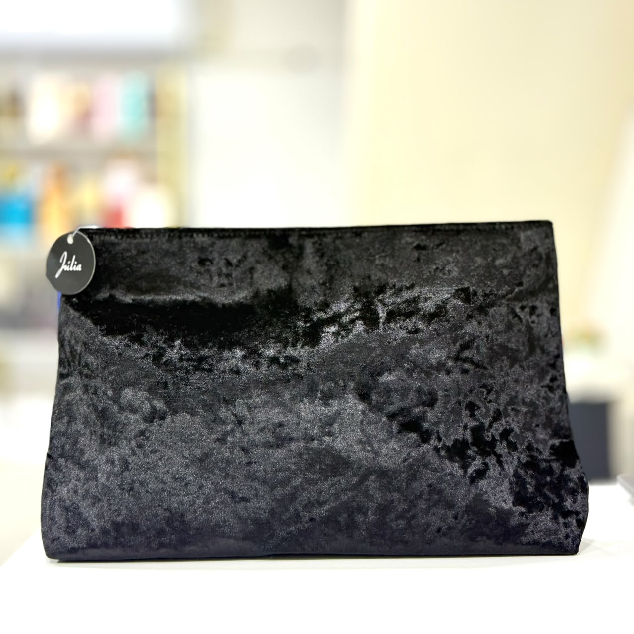 BOLSO DE MANO NEGRO GAMUSADO 