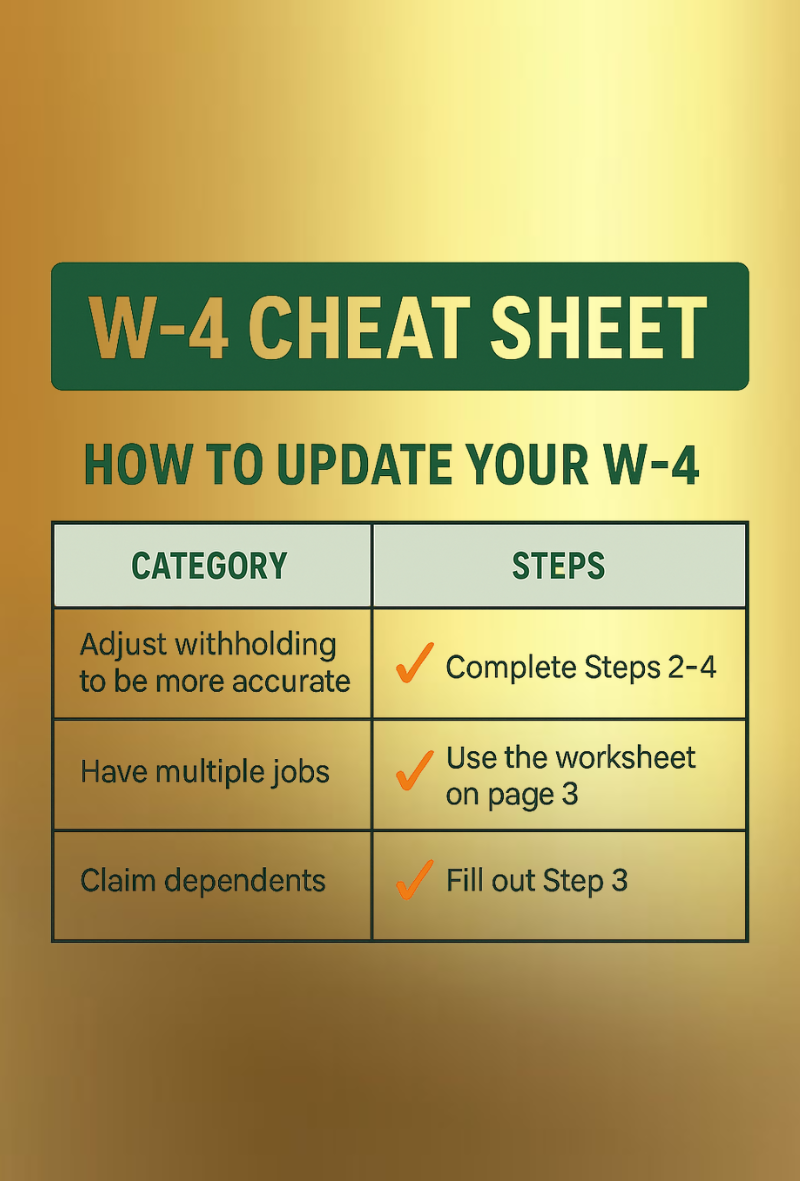 W-4 CHEAT SHEET 