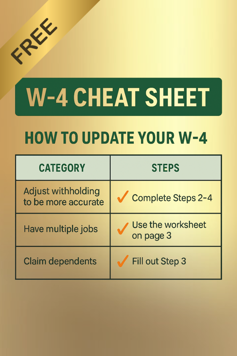 W-4 CHEAT SHEET 