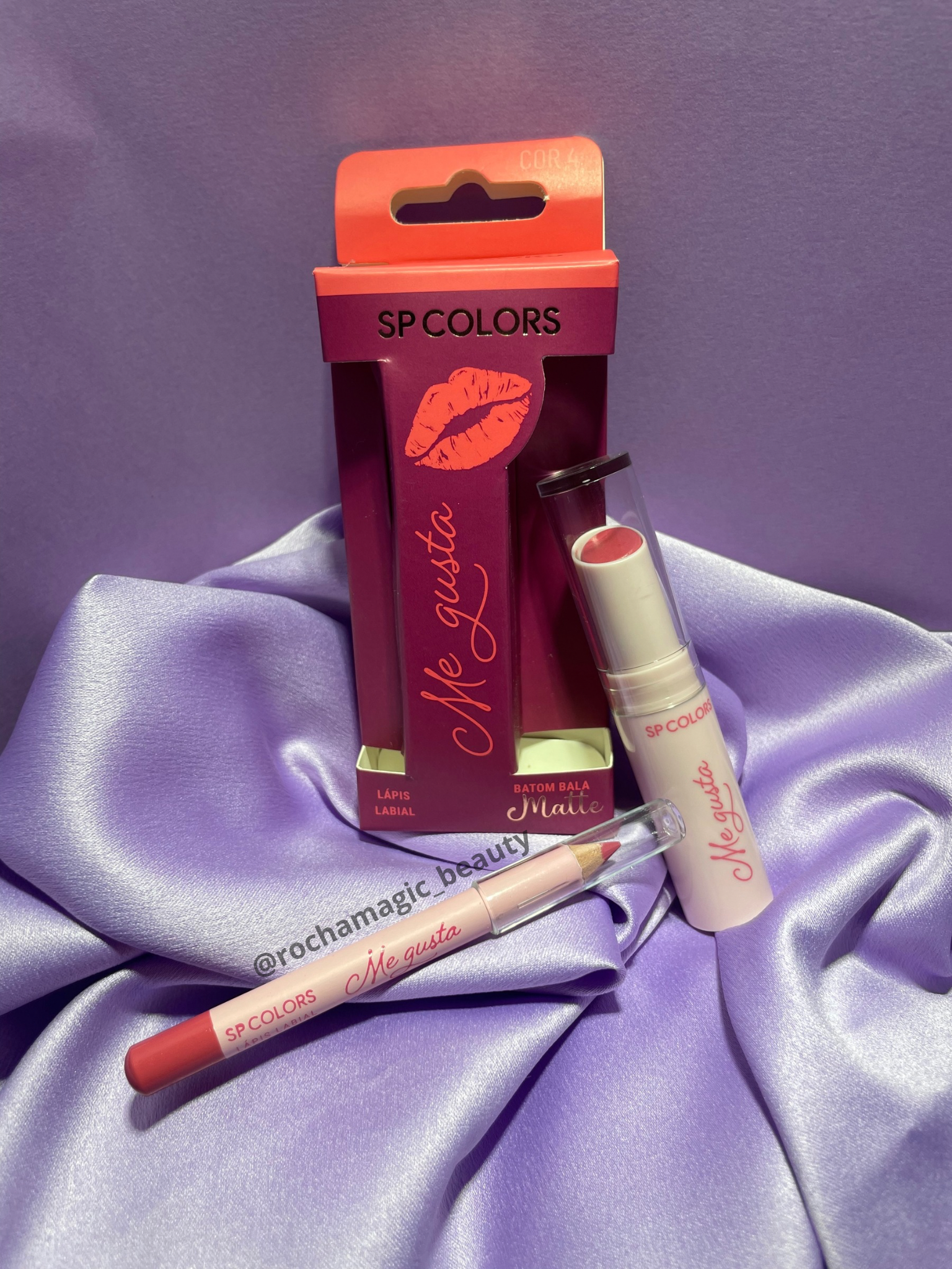 Kit Batom e Lápis Labial Me Gusta - Sp Colors