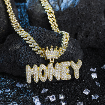 Iced Out 'MONEY' Pendant Necklace
