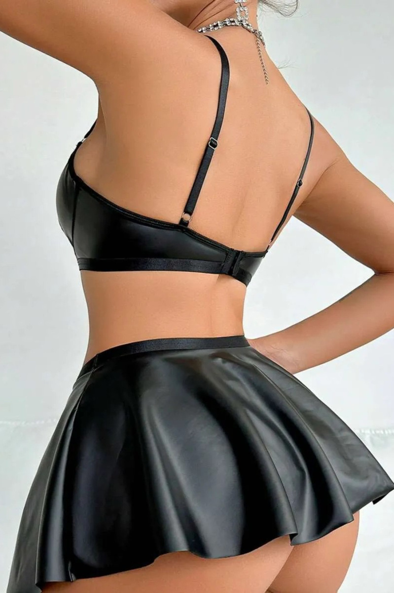 Black Faux Leather Set