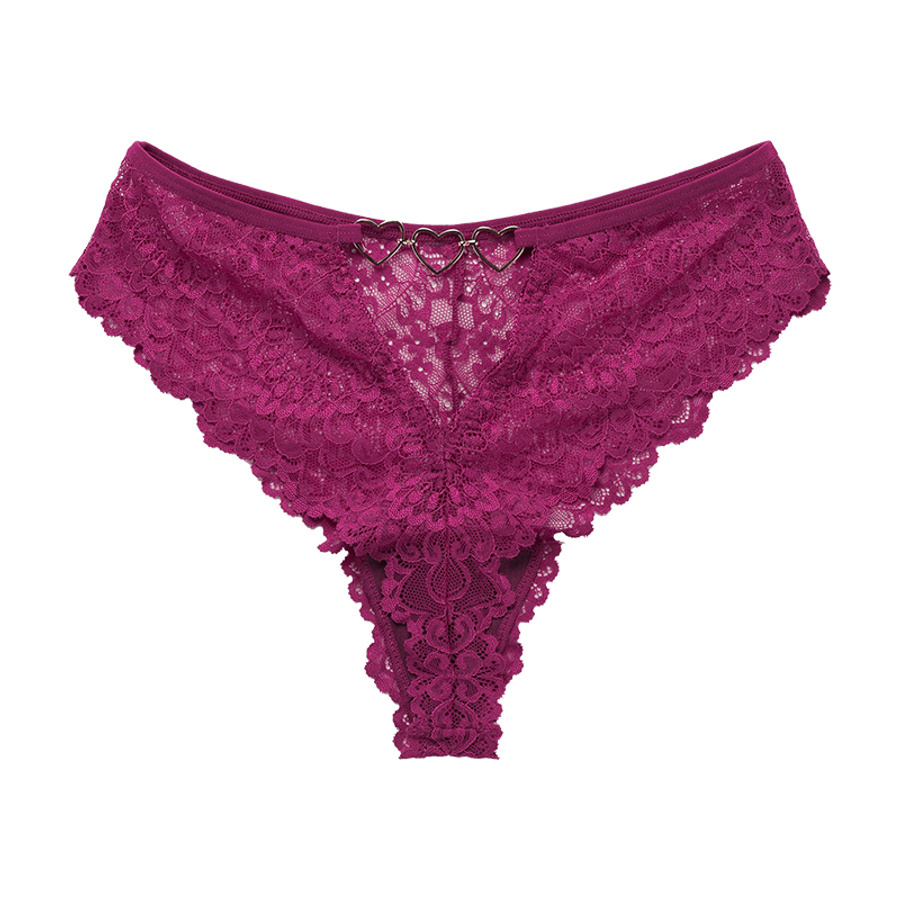 Black Lace Heart Detail Thong