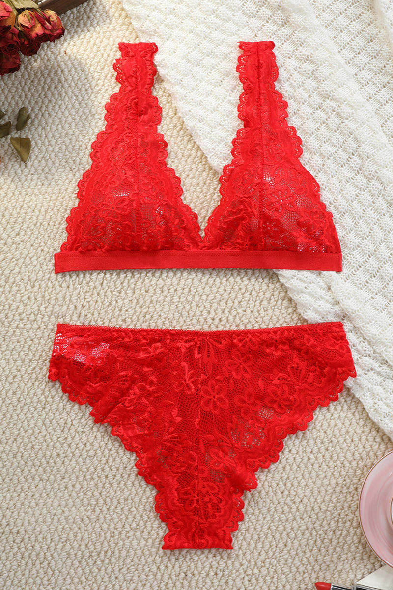 Red Lace Lingerie Set