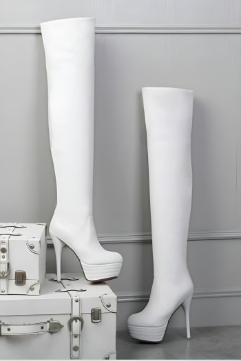 Black Thigh-High Stiletto Boots