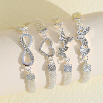 Silver Charm Anklet Set