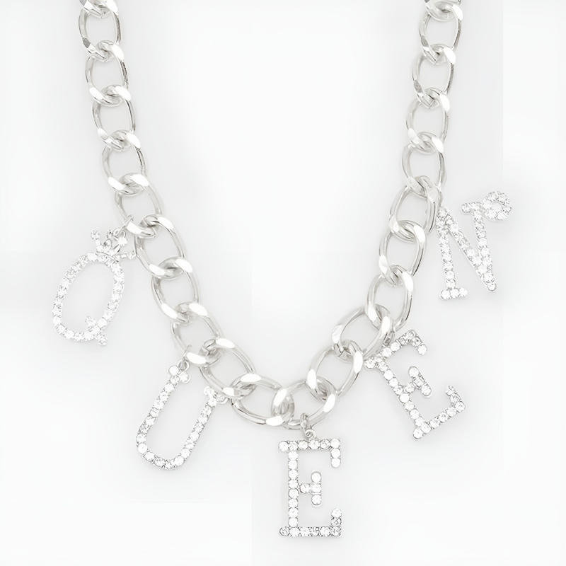 Queen Letter Pendant Necklace