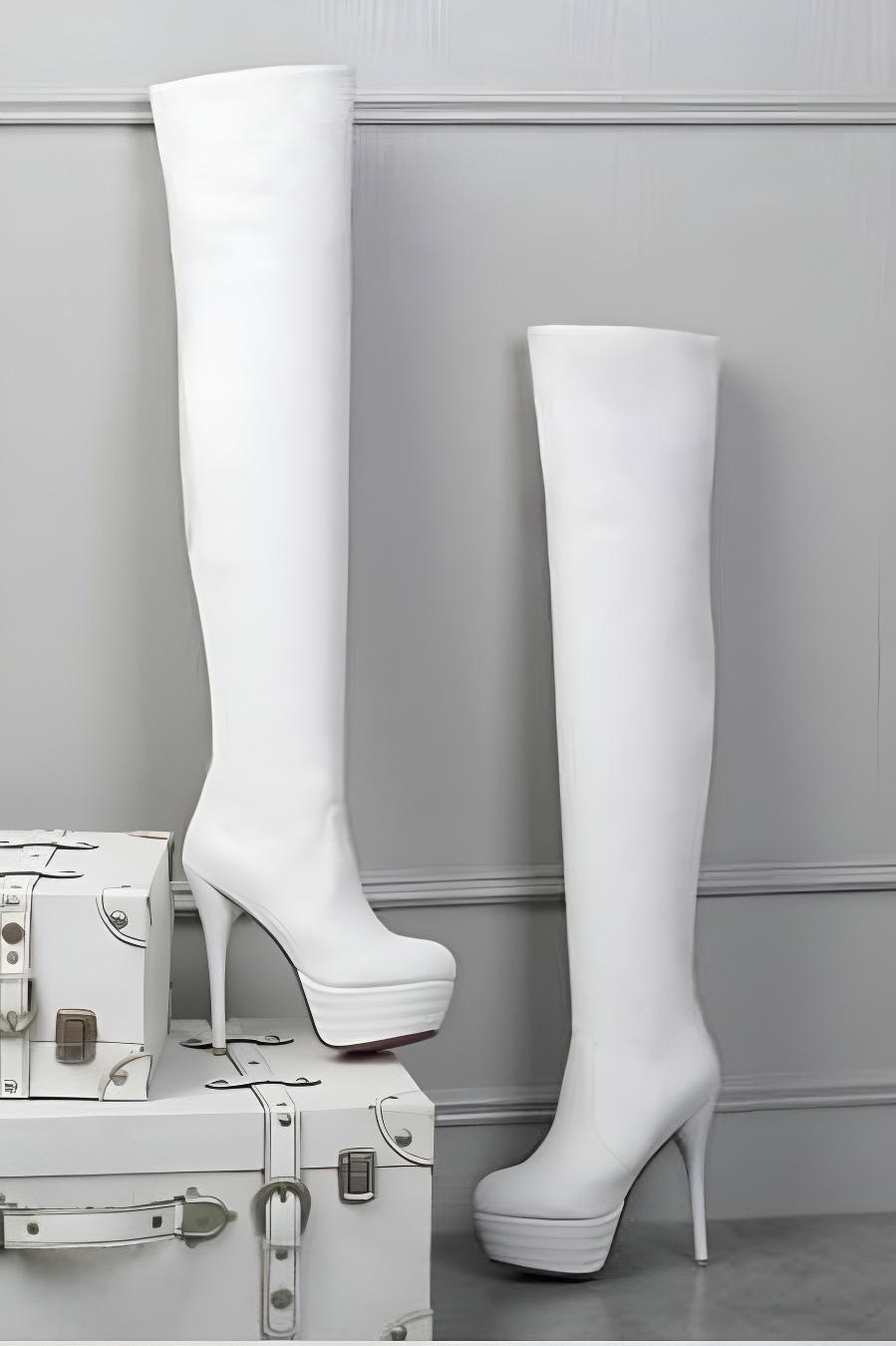 Black Thigh-High Platform Boots