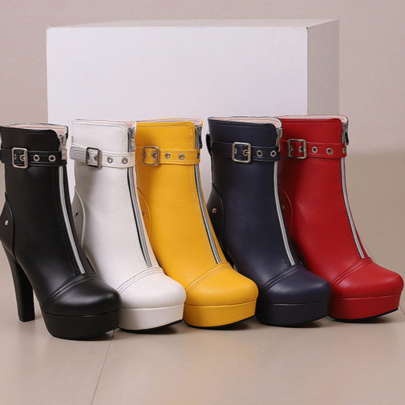 Fashion High-Heeled Ankle Boots
