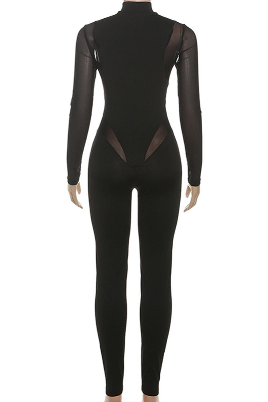 Black Sheer Mesh Bodysuit