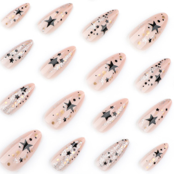 Starry Stiletto Nail Art
