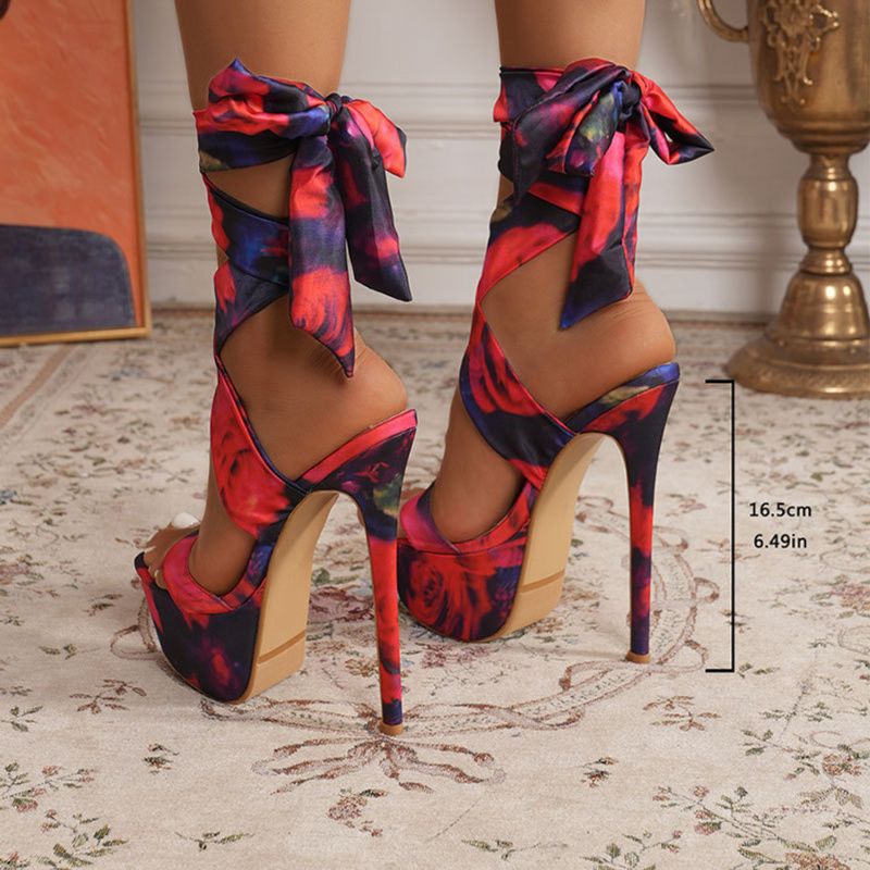 Tie-Dye Platform High Heel Sandals