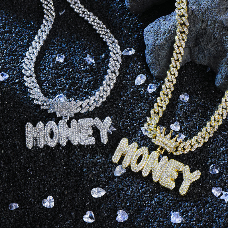 Iced Out 'MONEY' Pendant Necklace