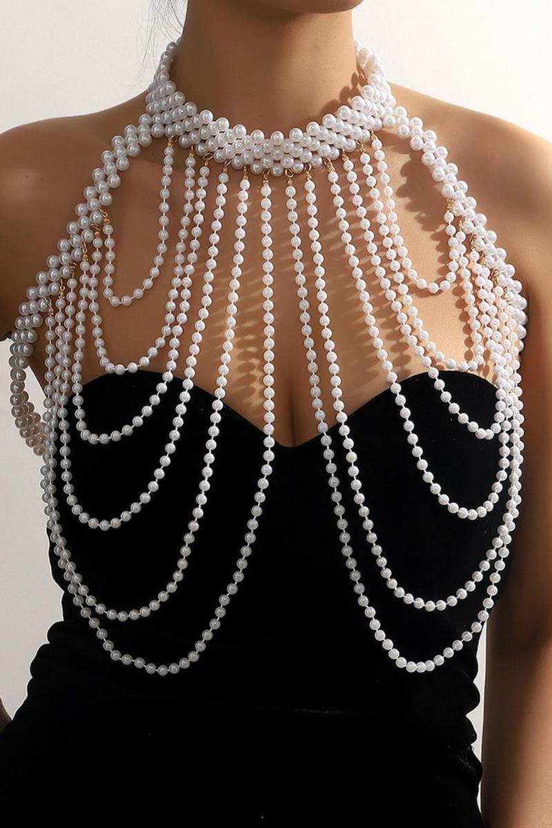 White Beaded Necklace