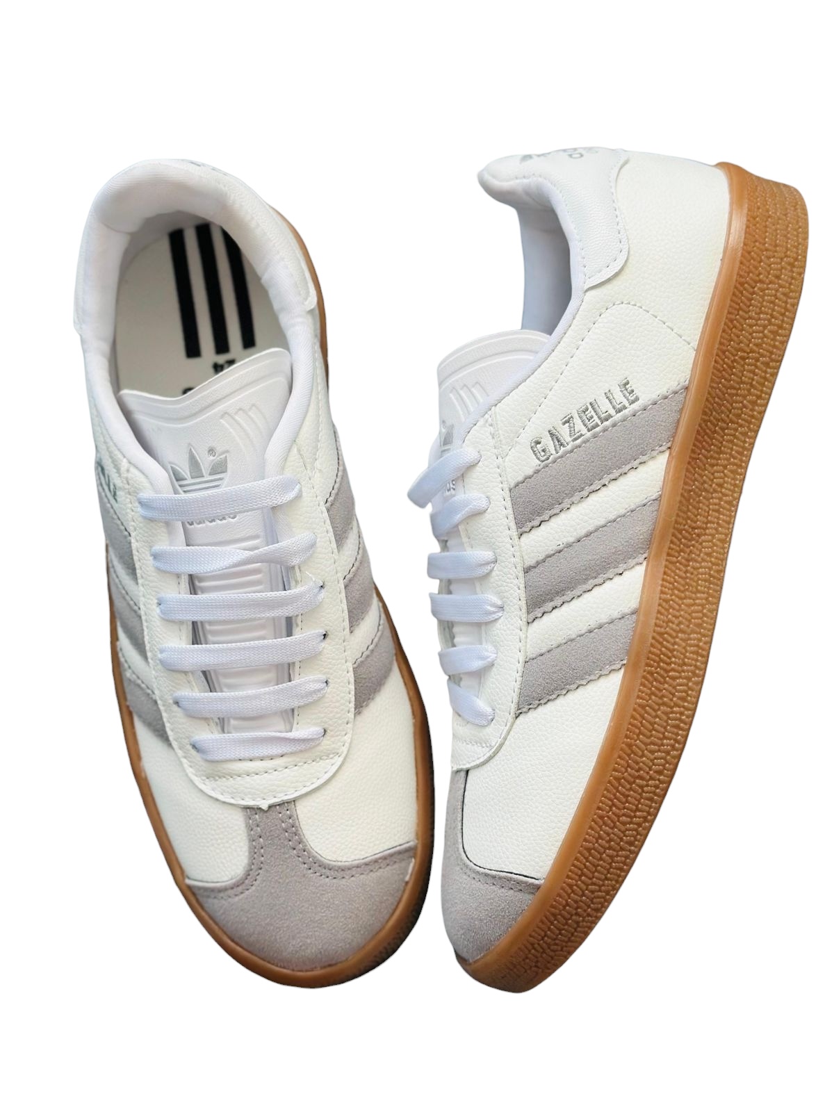 Tenis “Adidas” Gazelle blanco/gris