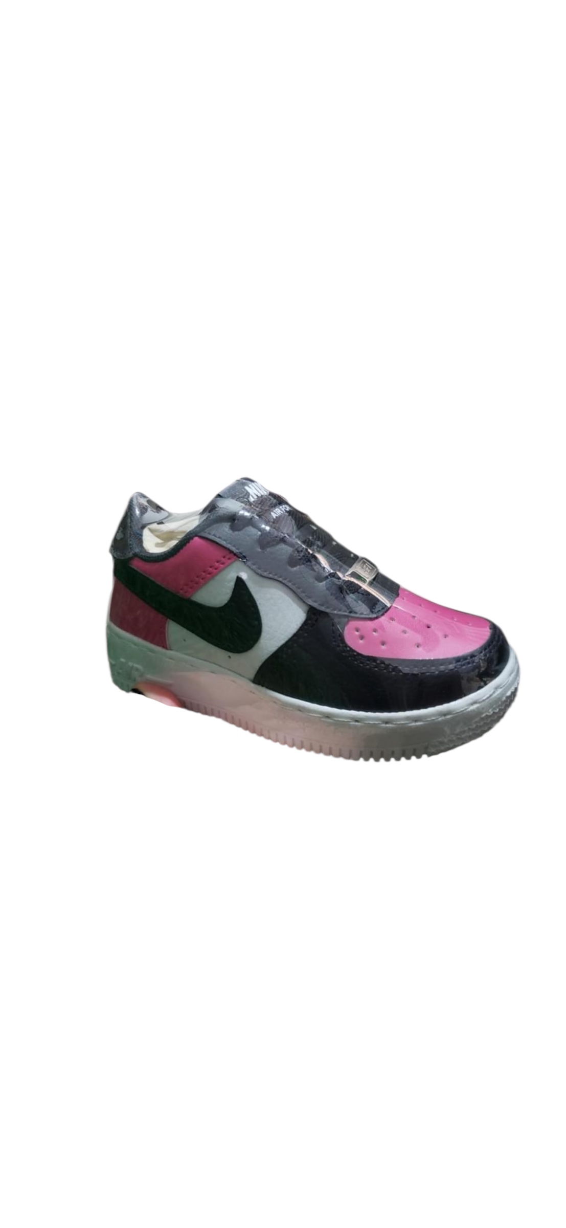 Tenis Nike AF1 rosa/negro niños