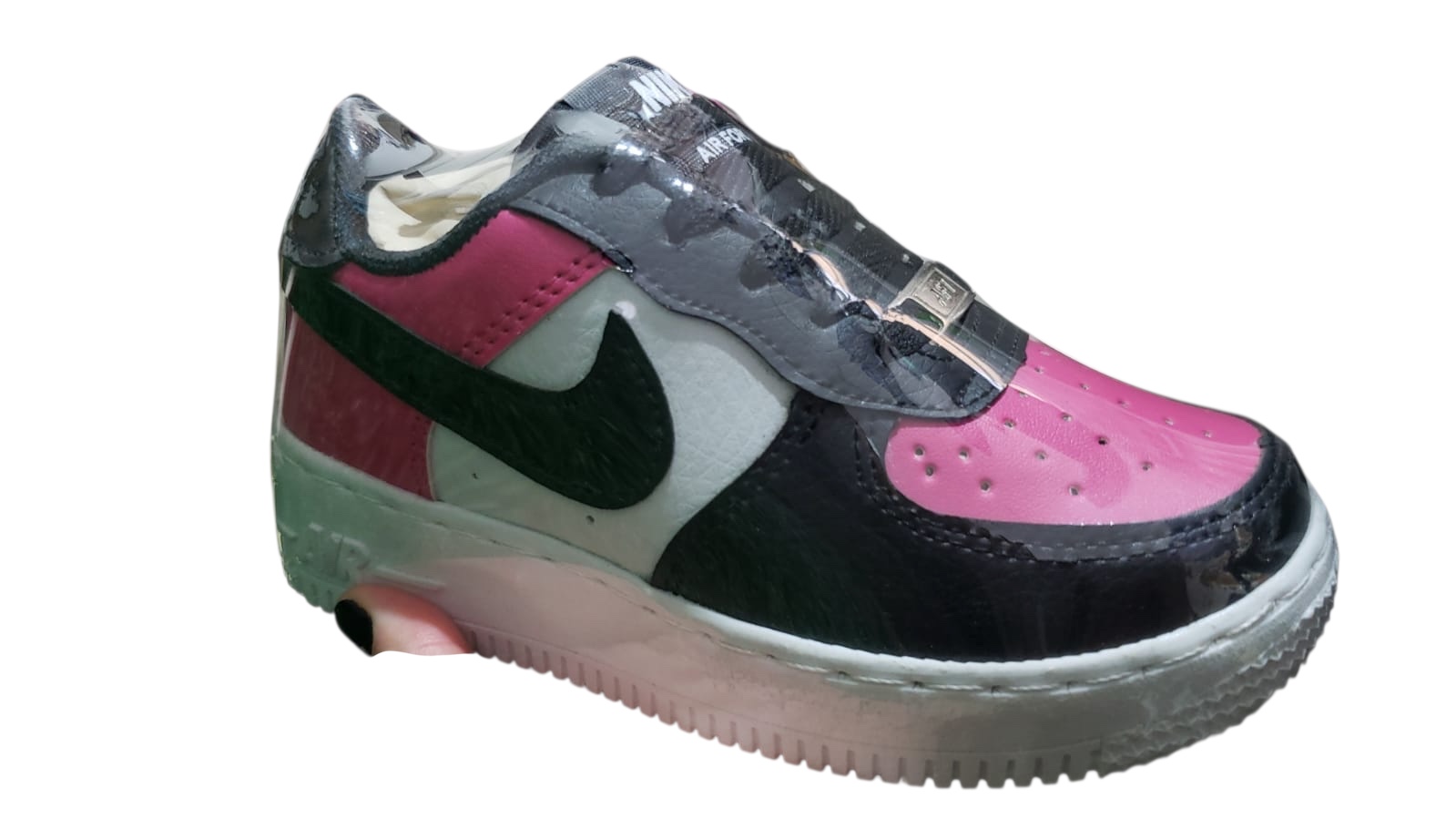 Tenis Nike AF1 rosa/negro niños