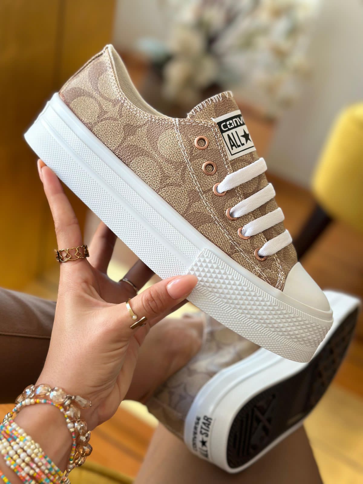 Converse COACH cafe plataforma 