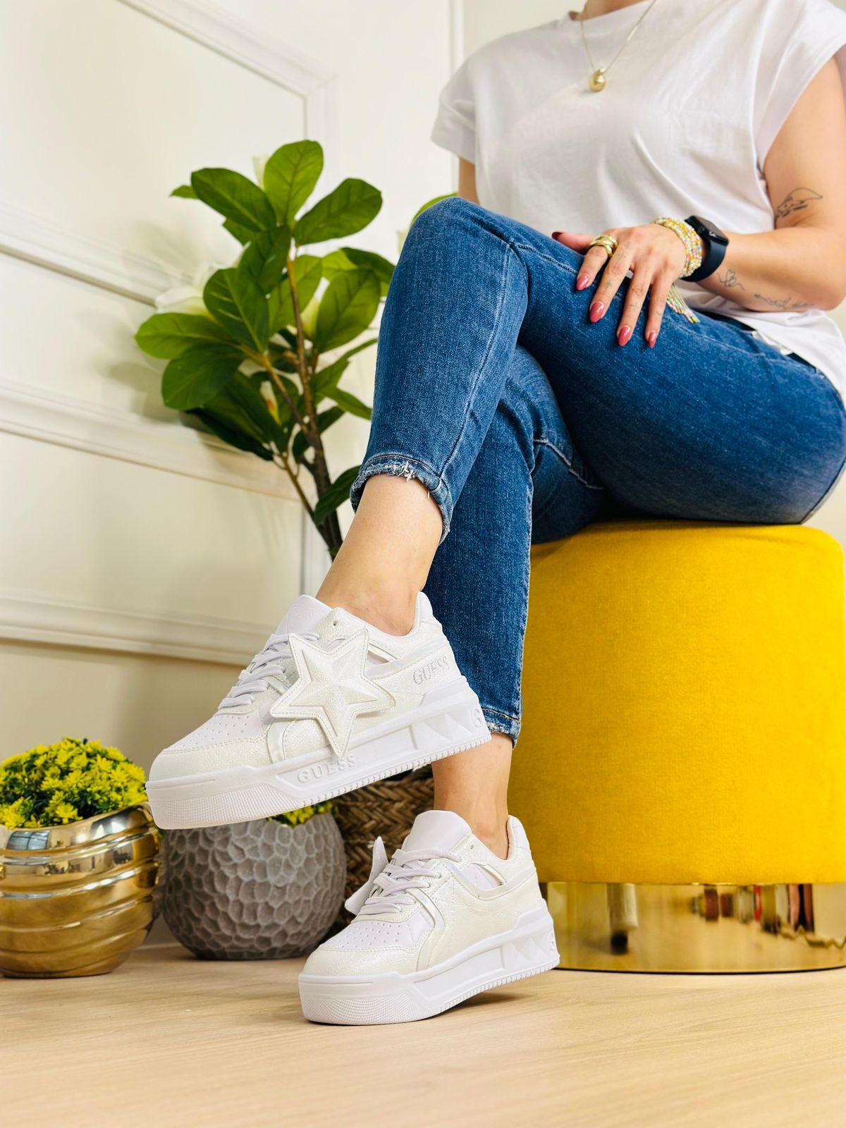 Guess blanco estrella 