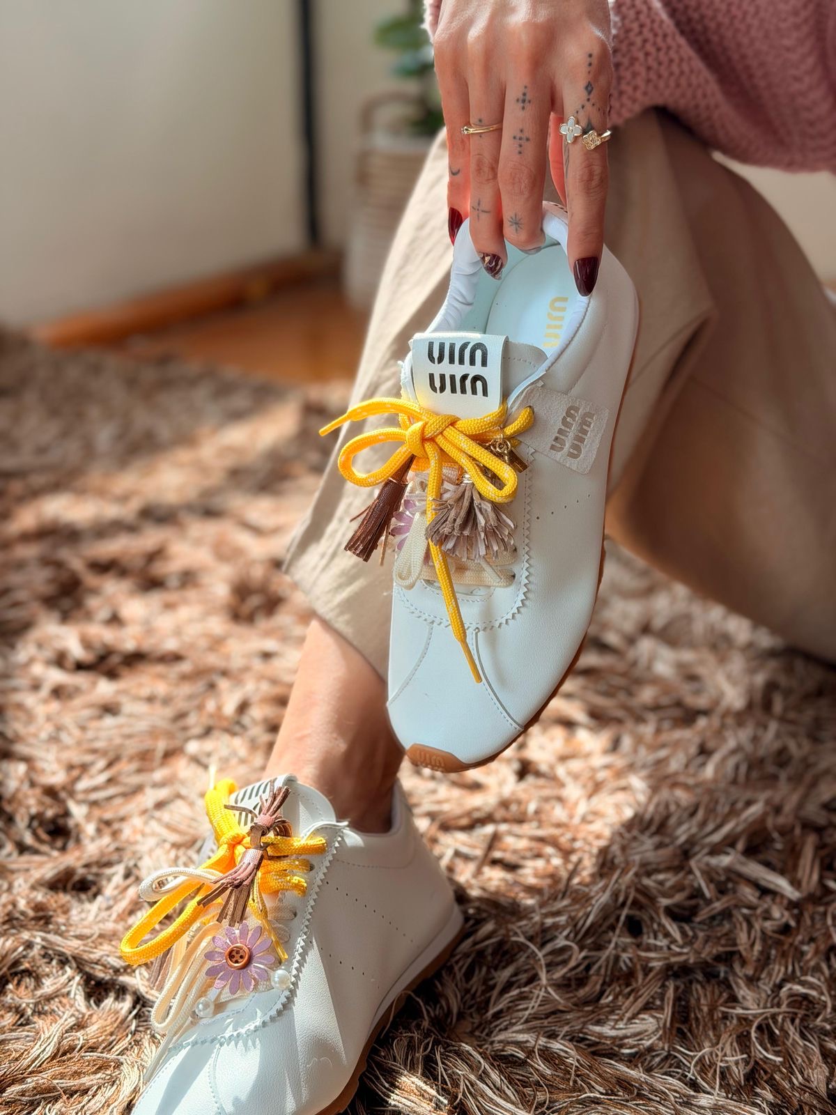 Tenis MIUMIU blanco piel 