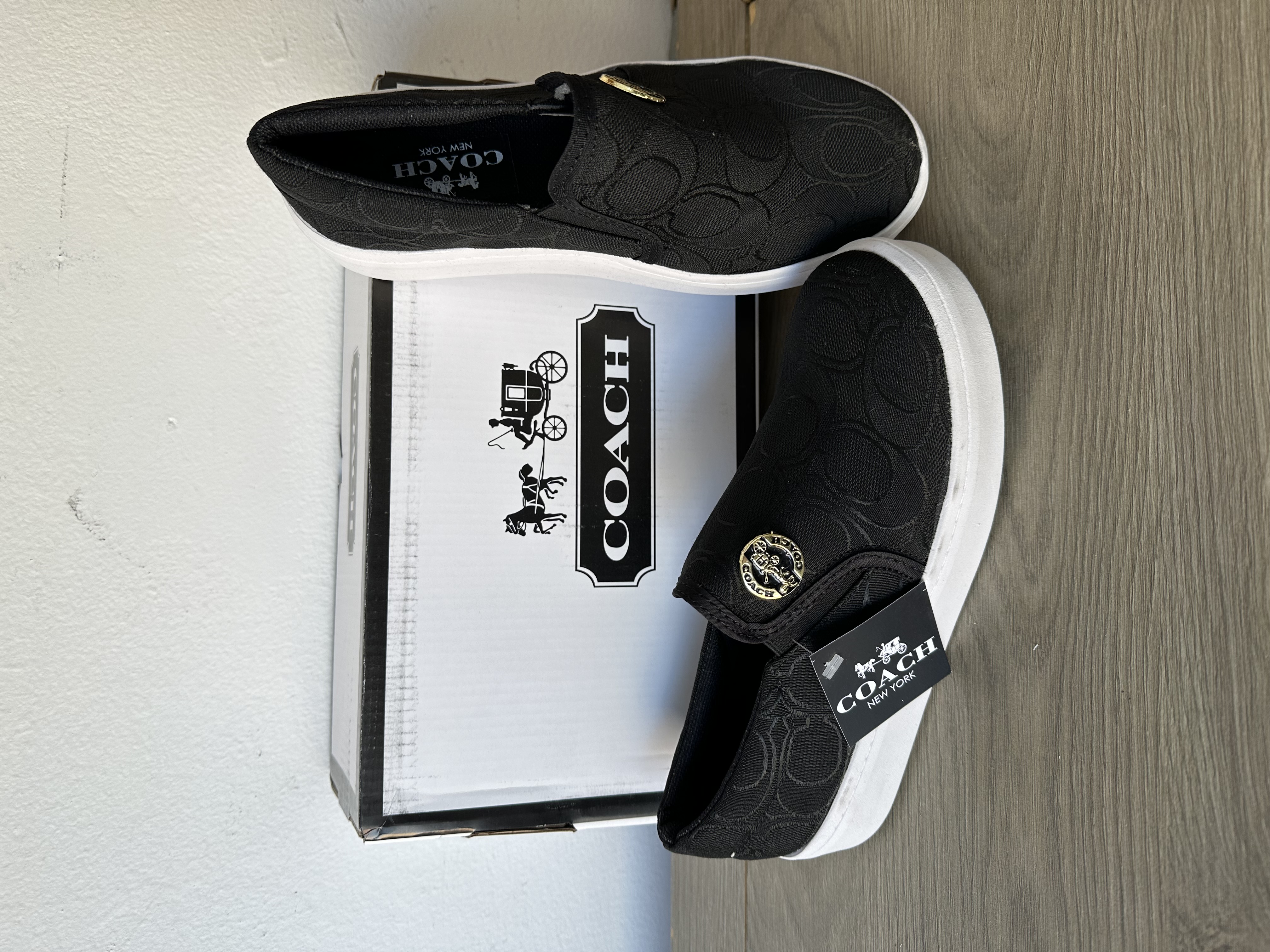 Tenis Slip-On Coach  alpargata Negros