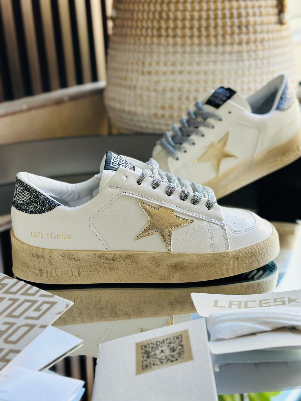 Golden Goose plata forma estrella gris