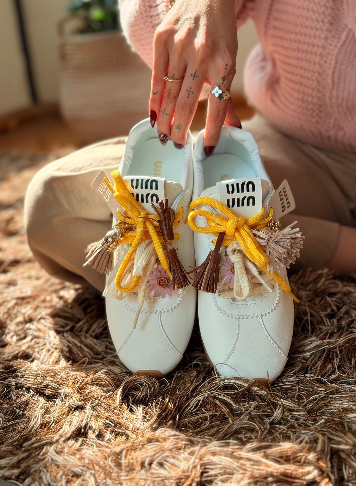 Tenis MIUMIU blanco piel 