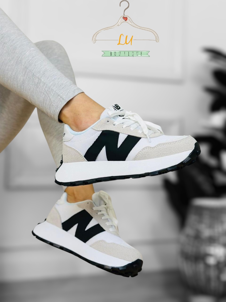 New balance #237 blanco-negro 