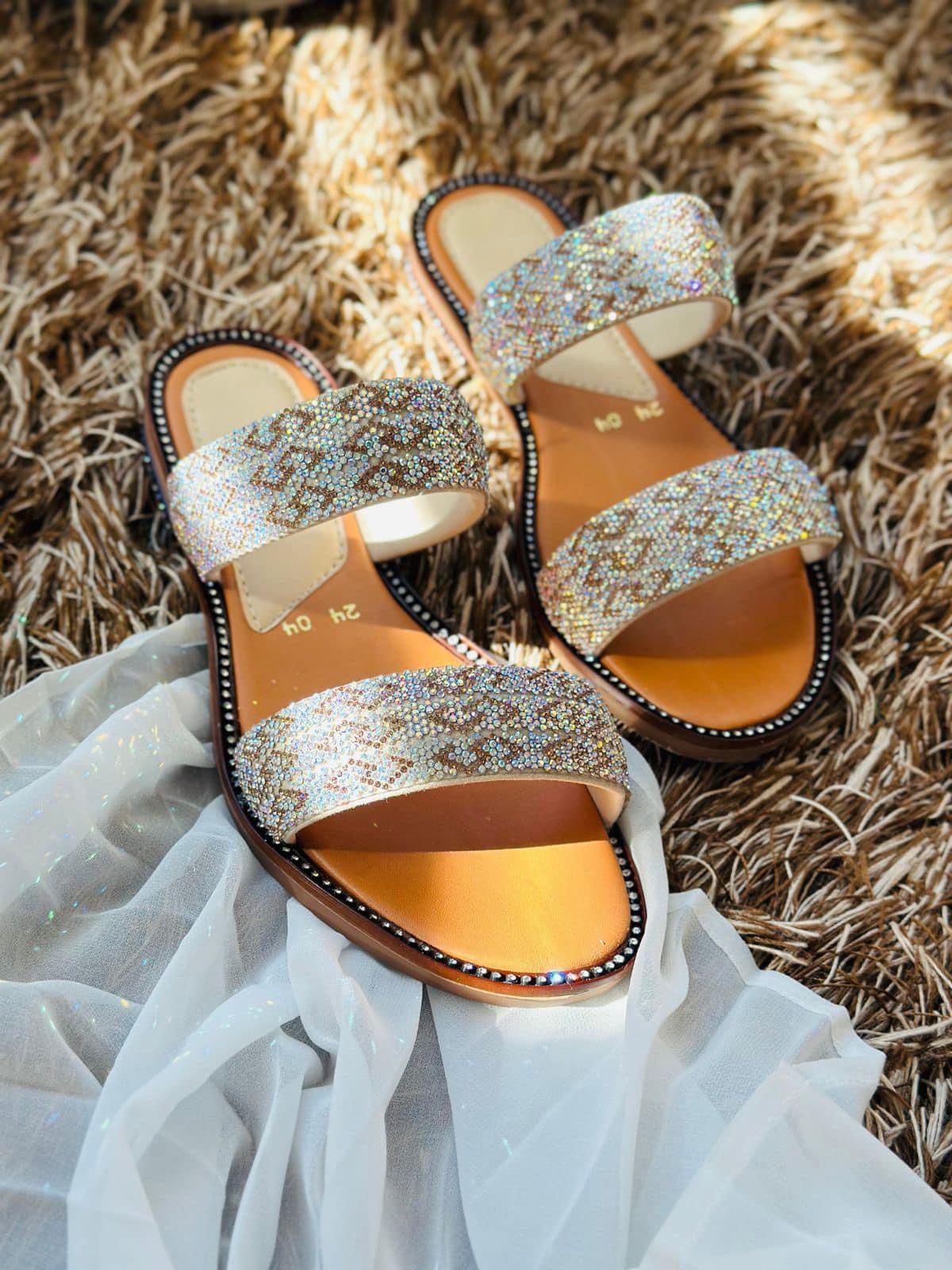 Sandalias cristales  Doble Tira