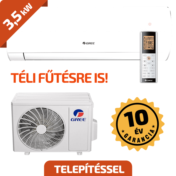 GREE DARK PRO SÖTÉT SZÜRKE KLÍMA MONO OLDALFALI SZETT 3,5KW  "H" Tarifa igényelhető