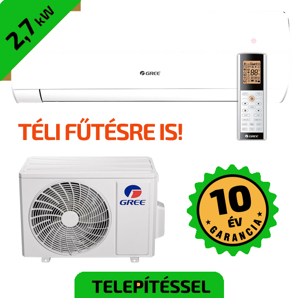 GREE COMFORT PRO KLÍMA MONO OLDALFALI SZETT 2,7KW "H" Tarifa igényelhető