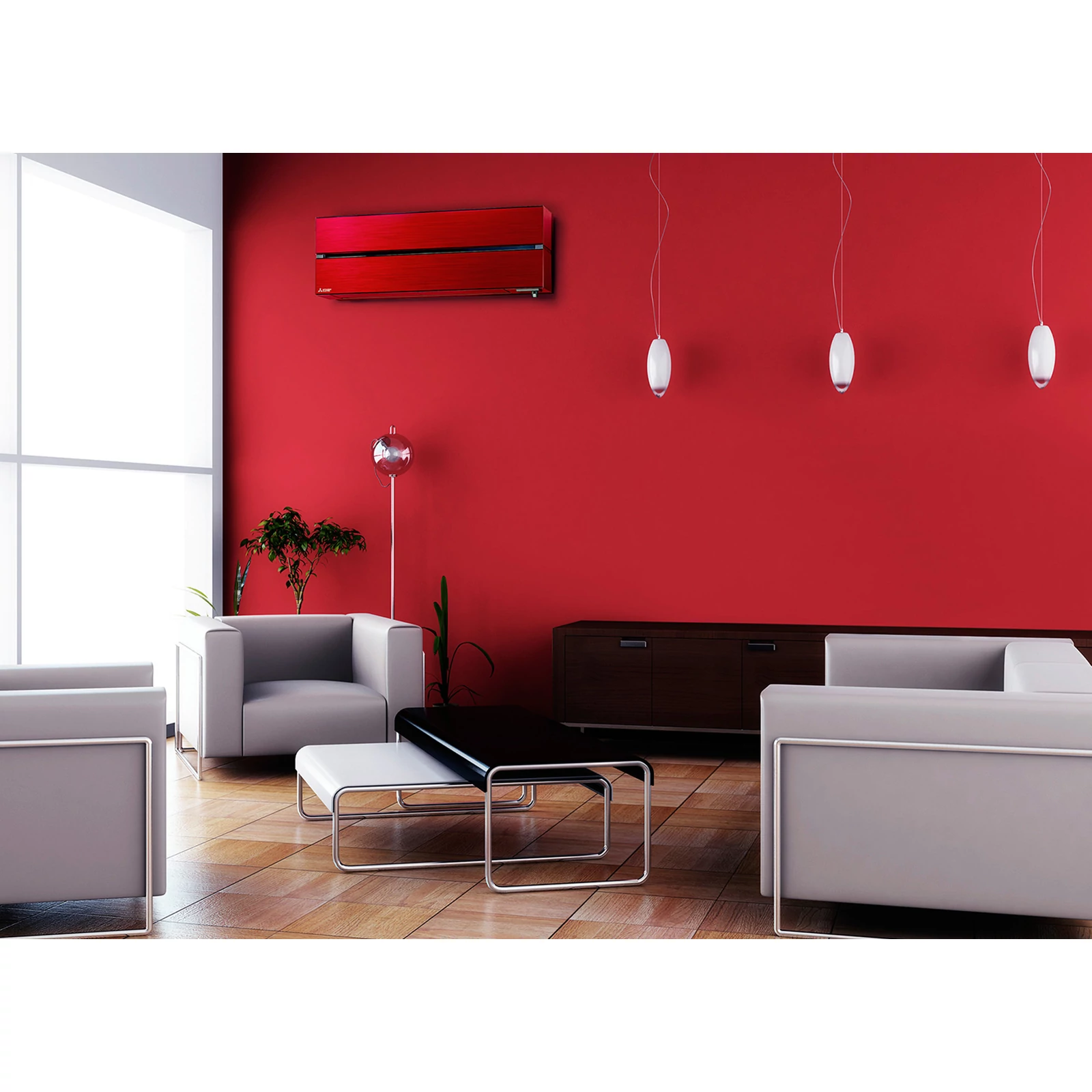 MITSUBISHI DIAMOND M-SZÉRIA (MSZ/MUZ-LN50VG2R) KLÍMA MONO OLDALFALI SZETT RUBINVÖRÖS 5KW