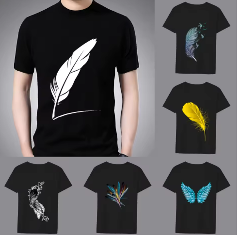 Stylish Feather-Themed T-Shirts