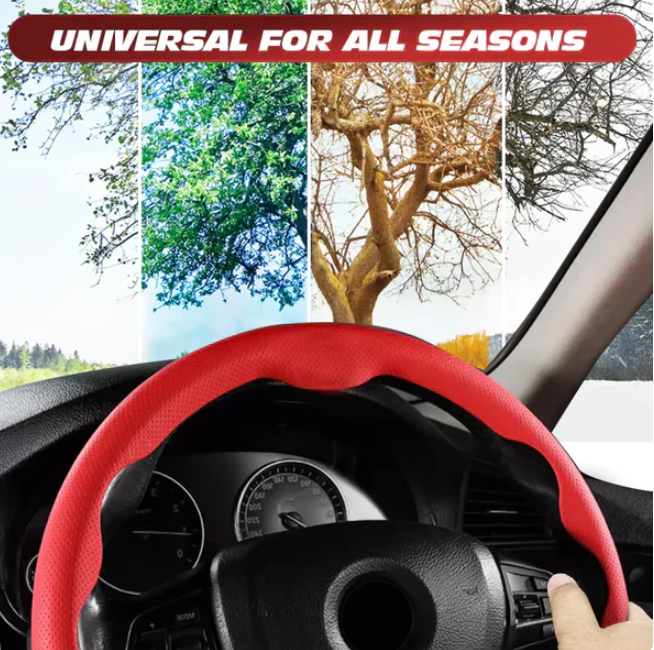 Nexi Customized Car Logo Breathable Ultra-thin 5D Leather & Carbon Car Steering Wheel Cover Universal Fit