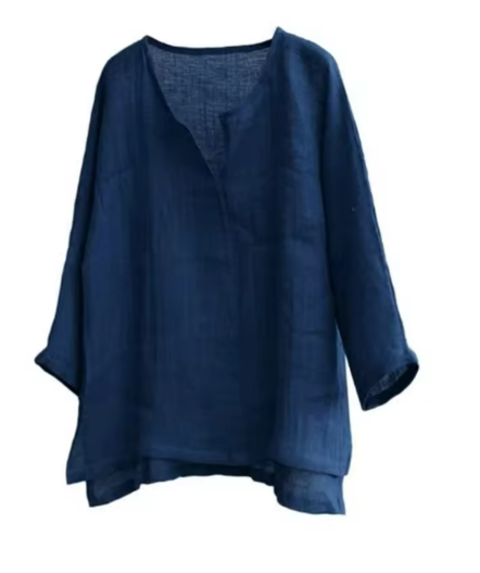 Navy Blue Linen Tunic