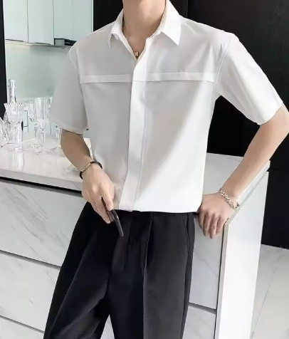 Men's White Short-Sleeve Shirt