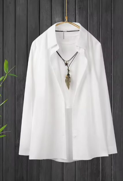 White Shirt and Necklace Set